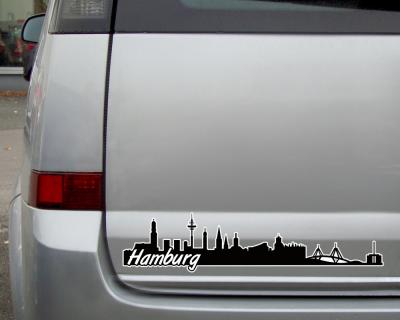 Hamburg Skyline Autoaufkleber - Ansicht 3