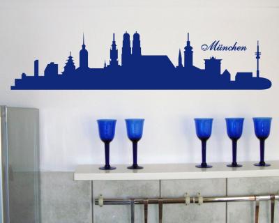 M�nchen Skyline Wandaufkleber - Ansicht 3