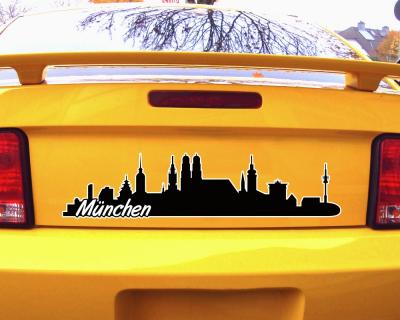M�nchen Skyline Autoaufkleber - Ansicht 3