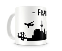 Frankfurt Skyline Kaffeetasse Kaffeepott Tasse Modellnummer  wei�/schwarz
