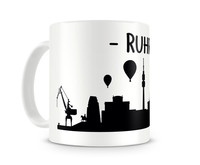 Ruhrpott Skyline Kaffeetasse Kaffeepott Tasse Modellnummer  wei�/schwarz