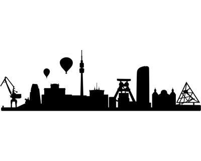 Ruhrgebiet Skyline Autoaufkleber - Ansicht 1