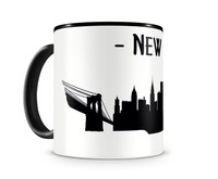 New York Skyline Kaffee / Teetasse Tasse Modellnummer  schwarz/schwarz