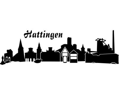 Hattingen Skyline Autoaufkleber - Ansicht 1