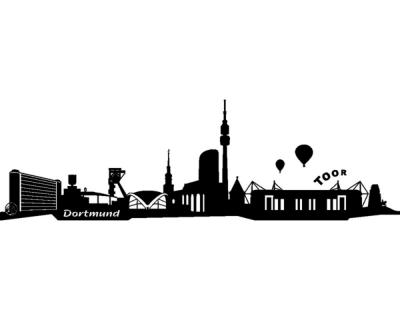 Dortmund + Stadion Skyline Wandtattoo - Ansicht 1