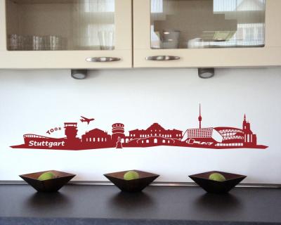 Stuttgart Skyline Wandtattoo - Ansicht 2