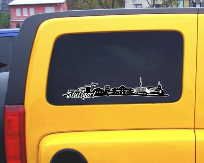 Stuttgart Skyline Autoaufkleber - Ansicht 3