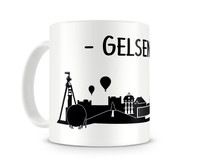 Gelsenkirchen Skyline Kaffeetasse Kaffeepott Tasse Modellnummer  wei/schwarz