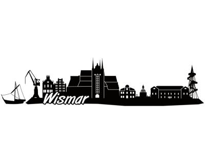 Wismar Skyline Autoaufkleber - Ansicht 1