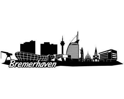 Bremerhaven Skyline Autoaufkleber - Ansicht 1