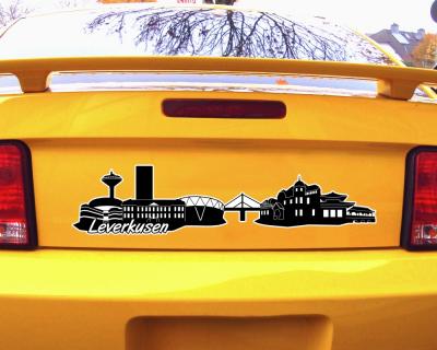 Leverkusen Skyline Autoaufkleber - Ansicht 3