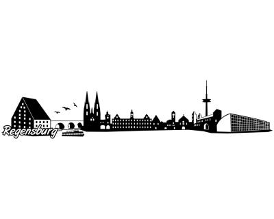 Regensburg Skyline Autoaufkleber - Ansicht 1