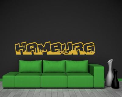 Hamburg Schriftzug Wandaufkleber - Ansicht 2