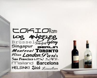 Wandtattoo Stdtenamen weltweit