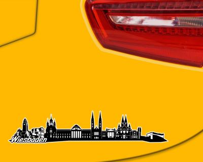 Wiesbaden Skyline Autoaufkleber