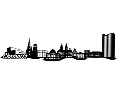 Chemnitz Skyline Autoaufkleber - Ansicht 1