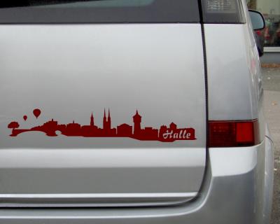 Halle Skyline Aufkleber