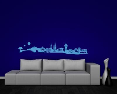 Halle Skyline Wandtattoo - Ansicht 3