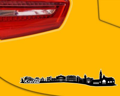 Krefeld Skyline Autoaufkleber