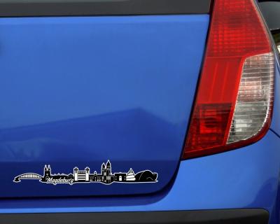 Magdeburg Skyline Autoaufkleber - Ansicht 3