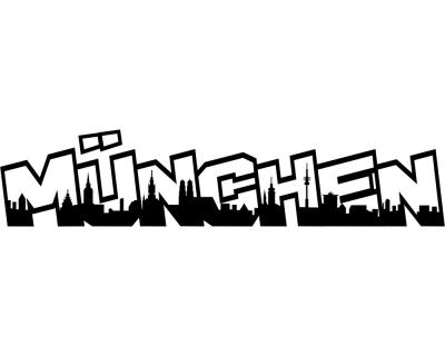 Mnchen Skyline Schriftzug Wandtattoo - Ansicht 1