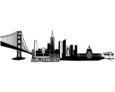 San Francisco Skyline Wandtattoo - Ansicht 1