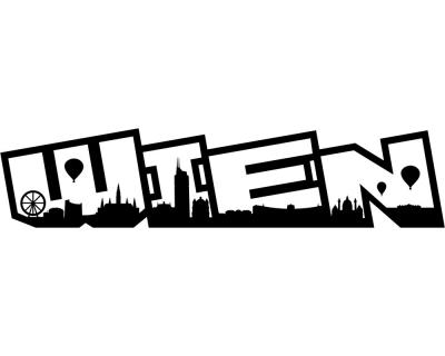 Wien Schriftzug Skyline Autoaufkleber - Ansicht 1