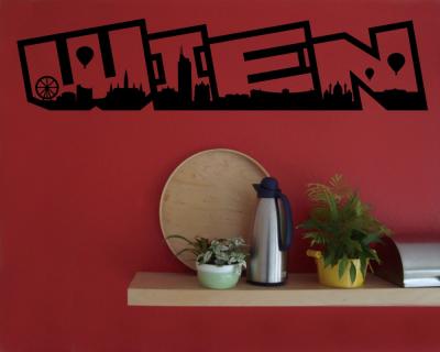 Wien Skyline Schriftzug Wandaufkleber - Ansicht 2