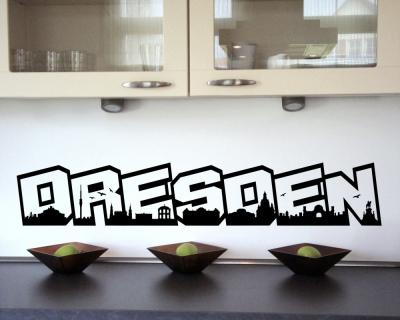 Dresden Schriftzug Wandaufkleber - Ansicht 2