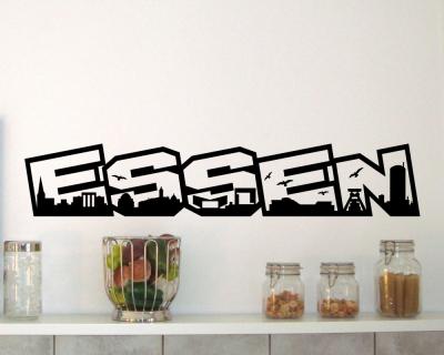Essen Skyline Schriftzug Wandtattoo