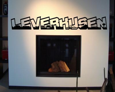 Leverkusen Skyline Schriftzug Wandtattoo