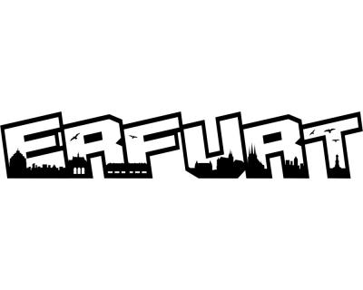 Erfurt Schriftzug Wandaufkleber - Ansicht 1