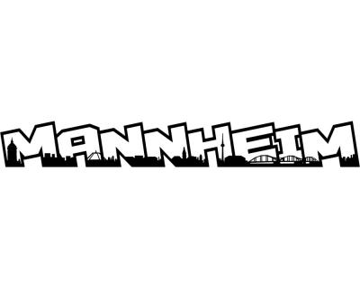 Mannheim Skyline Schriftzug Wandtattoo - Ansicht 1