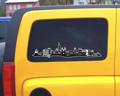 Prag Skyline Autoaufkleber - Ansicht 3