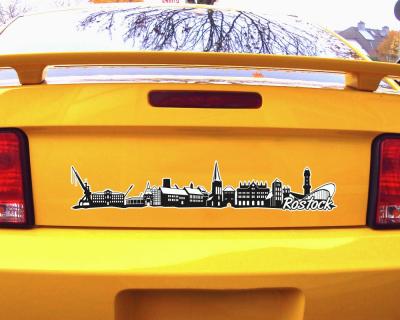 Rostock Skyline Autoaufkleber - Ansicht 3