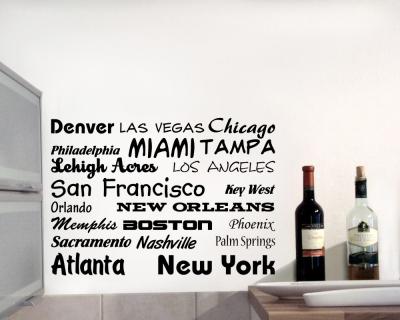 Wandtattoo St�dtenamen der USA - Ansicht 2