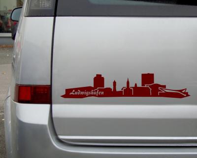 Ludwigshafen Skyline Autoaufkleber - Ansicht 3