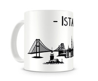 Istanbul Skyline Kaffeetasse Kaffeepott Tasse Modellnummer  wei/schwarz
