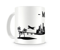 Miami Skyline Kaffeetasse Kaffeepott Tasse Modellnummer  wei�/schwarz