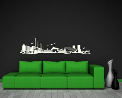 Wolfsburg Skyline Wandtattoo