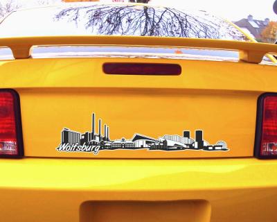 Wolfsburg Skyline Autoaufkleber - Ansicht 2