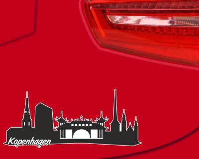 Kopenhagen Skyline Autoaufkleber - Ansicht 2
