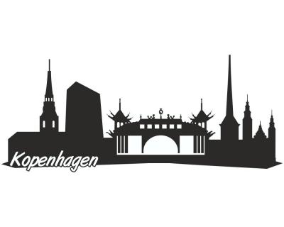 Kopenhagen Skyline Autoaufkleber - Ansicht 1