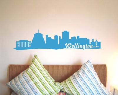 Wellington Skyline Wandtattoo - Ansicht 3