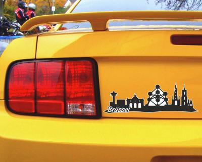 Br�ssel Skyline Autoaufkleber - Ansicht 3