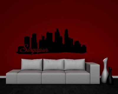 Singapur Skyline Wandtattoo - Ansicht 2