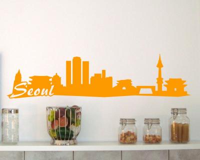 Seoul Skyline Wandtattoo