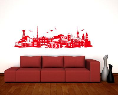 Z�rich Skyline Wandtattoo - Ansicht 2