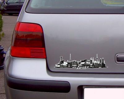 Z�rich Skyline Autoaufkleber - Ansicht 2