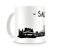 Salzburg Skyline Kaffeetasse Kaffeepott Tasse Modellnummer  wei�/schwarz